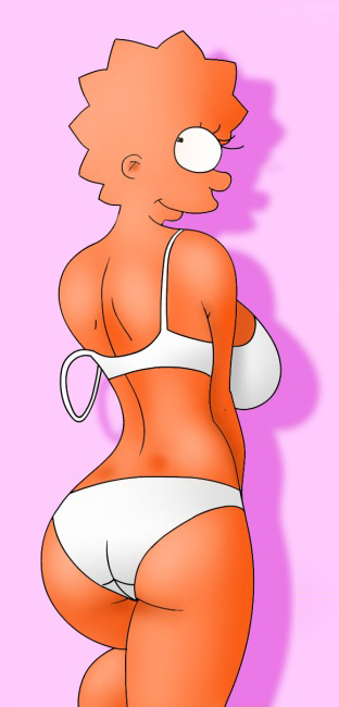 19 years old Lisa Simpson is showing her body in white lingerie