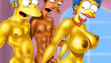Marge Simpson Double-Teamed by Apu & Moe