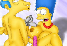 Marge Simpson's hooters get covered in spunk